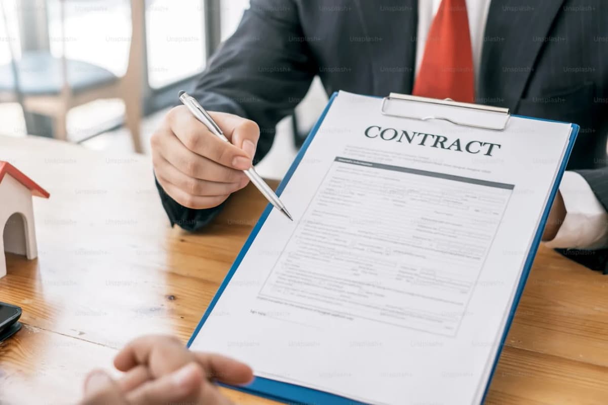 Standard employment contract being reviewed and signed